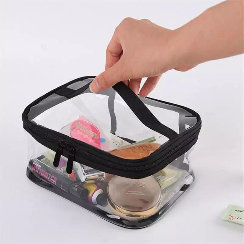 Transparent Clear Cosmetic Bag, Portable Toiletry Bag, Zipper Organizer, Transparent Travel Makeup Pouch Transparent Clear Cosmetic Bag, Portable Toiletry Bag, Zipper Organizer, Transparent Travel Makeup Pouch
